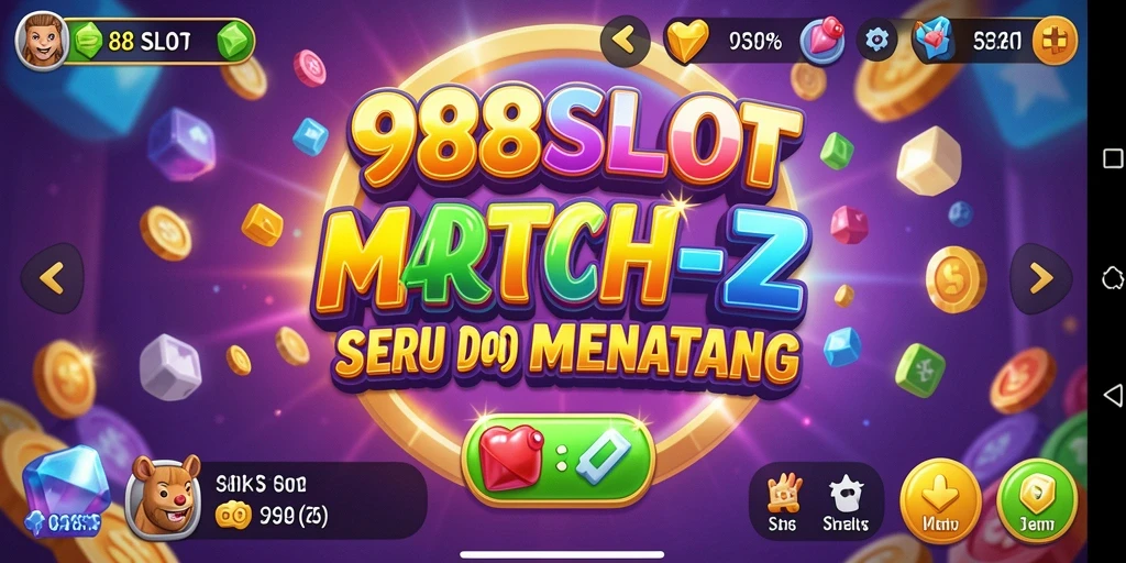 Tampilan gameplay seru dalam 988SLOT dengan kombinasi warna-warni.