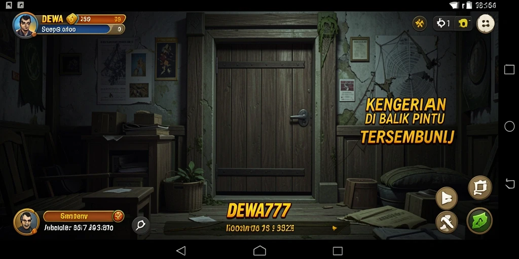 Tangkapan layar DEWA777 menampilkan suasana gameplay horor yang mencekam.
