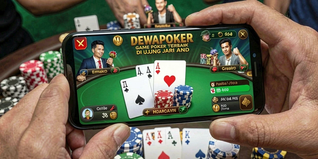 Tangkapan layar gameplay DEWAPOKER menampilkan suasana poker yang mendebarkan.