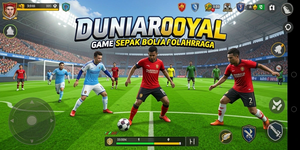 Gameplay DUNIAROYAL yang mendebarkan dalam aksi sepak bola.