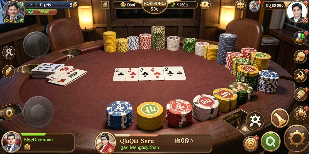 Screenshot HOKIBONUS menampilkan gameplay seru permainan QiuQiu.