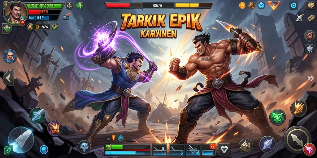 Tampilan gameplay pertarungan mendebarkan dalam ID678.