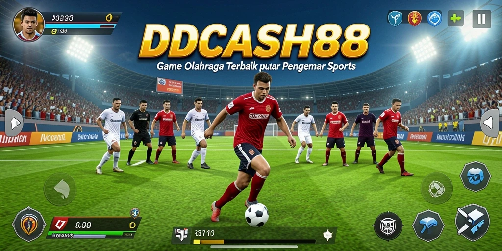 Screenshot utama IDCASH88 menampilkan aksi seru dalam pertandingan olahraga.