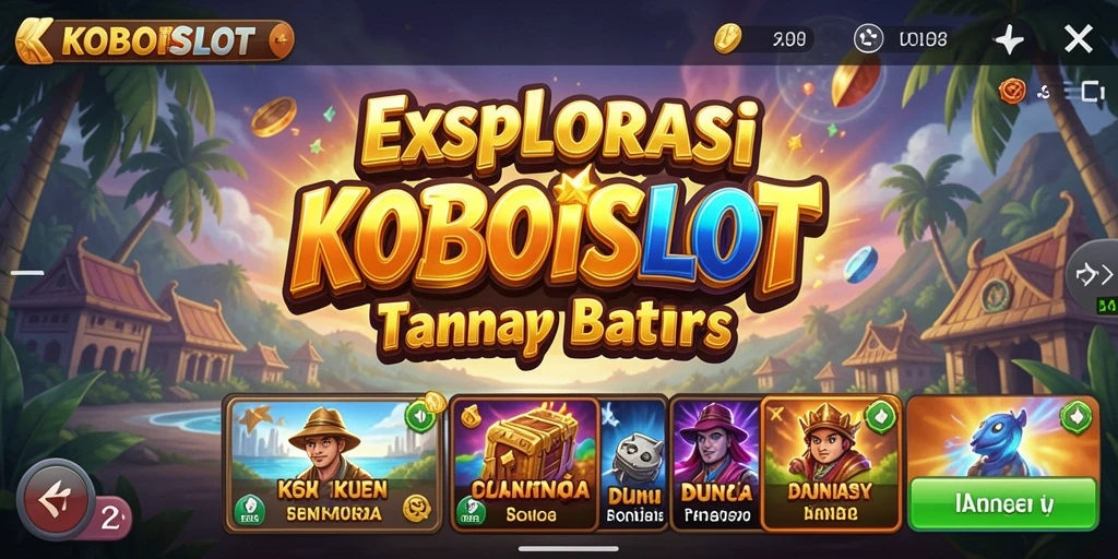 Screenshot permainan KOBOISLOT yang menampilkan eksplorasi dunia yang luas.
