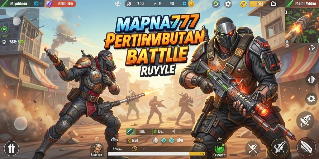 Gameplay seru MAPNA777 dengan aksi pertempuran Battle Royale.