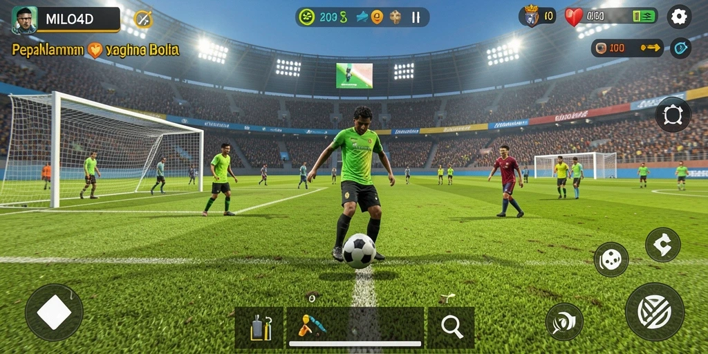 Tampilan menarik dari gameplay sepak bola di MILO4D.