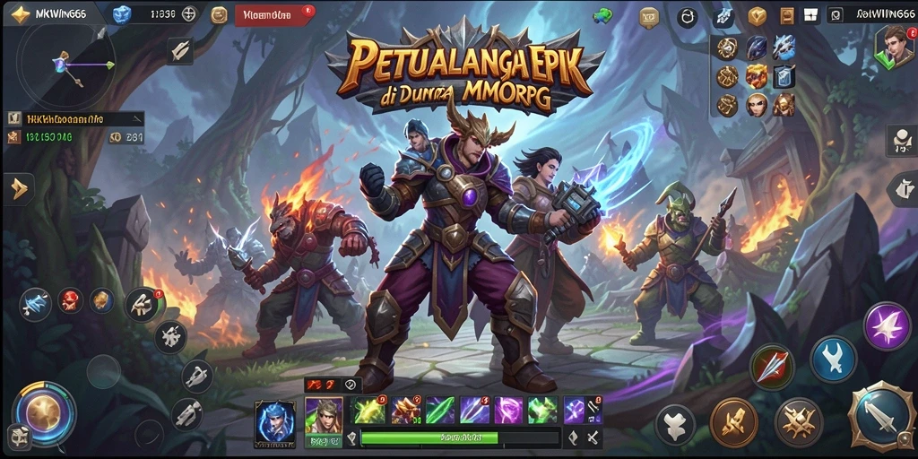 Screenshot utama MKWIN666 menampilkan aksi seru dalam pertempuran MMORPG.