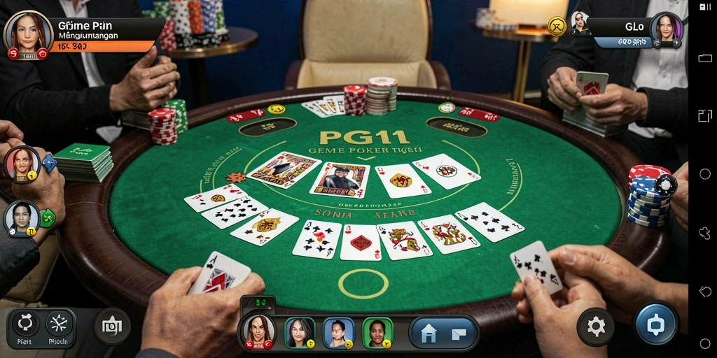 Tampilan menarik dari PG11 saat bermain Poker dengan pemain lain.