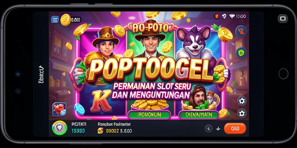 Screenshot utama POPOTOGEL menampilkan gameplay Slot yang menarik dan menyenangkan.